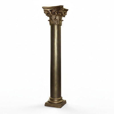 Golden column support, columns, antique style, handmade, hand-painted, hotel furnishings.