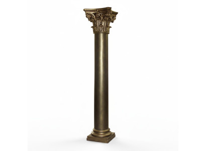 Golden column support, columns, antique style, handmade, hand-painted, hotel furnishings.