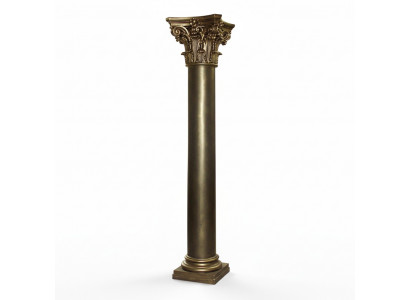 Golden column support, columns, antique style, handmade, hand-painted, hotel furnishings.
