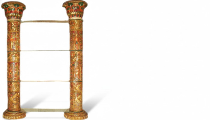 Regal Glass Display Cabinet Egyptian Shelves Showcases XXL Columns 240cm Column Egypt New