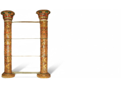 Regal Glass Display Cabinet Egyptian Shelves Showcases XXL Columns 240cm Column Egypt New
