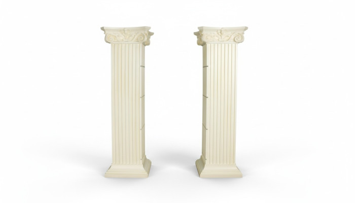 Display cabinet with glass and Roman columns shelves, showcase XXL 210cm Egyptian column new.