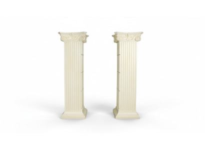 Display cabinet with glass and Roman columns shelves, showcase XXL 210cm Egyptian column new.