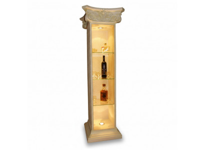 XXL Display Cabinet Bar Shelf Glass Bevelled Edge Cabinet Display Column Living Room 1851 New