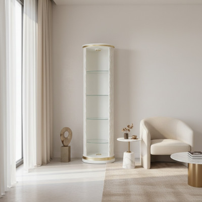 XXL Display Cabinet Bar Shelf Glass Beveled Edge Cabinet Showcase Column 181.5 cm 1883 New