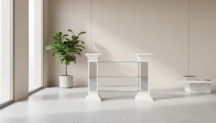 Design Regal XXL Display Column Vase Deco Vase Mirror Decoration Deco 1838 New