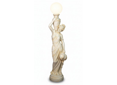 Antique style life-size figure with lighting floor lamp lamp standing lamp