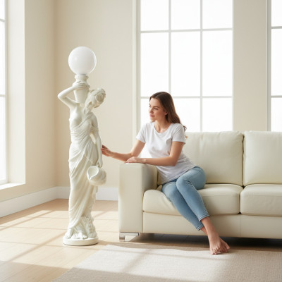 Greek Figure Lamp Floor Lamp XXL New Standard Lamp
