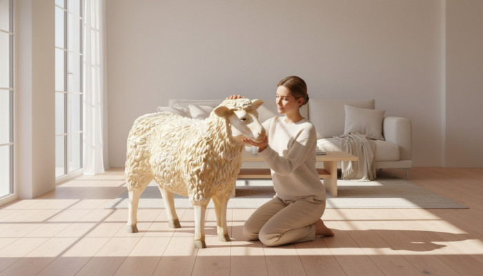 Design Sheep Figure Statue Sculpture Figures Sculptures Decoration Decor New 3029