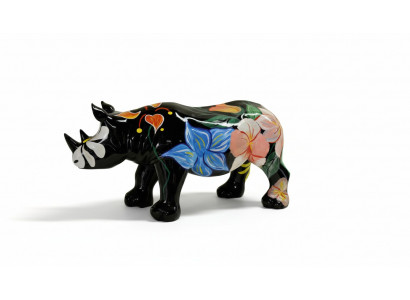 Design rhinoceros in flower figure statue sculpture figures sculptures deco new 3095