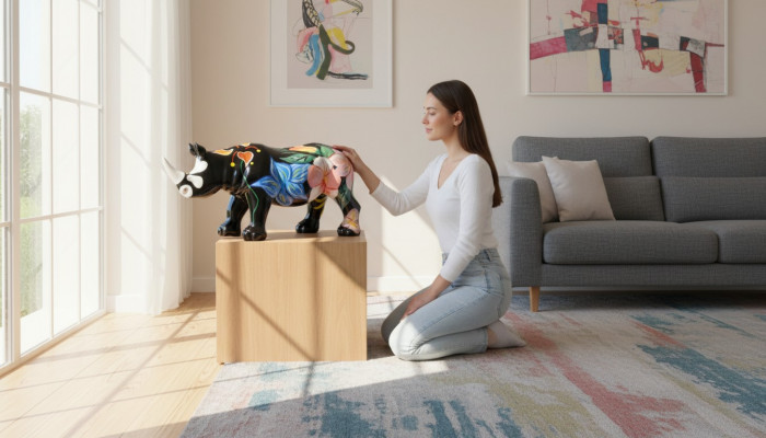 Design rhinoceros figurine statue sculpture figures sculptures decoration decor 3095 new