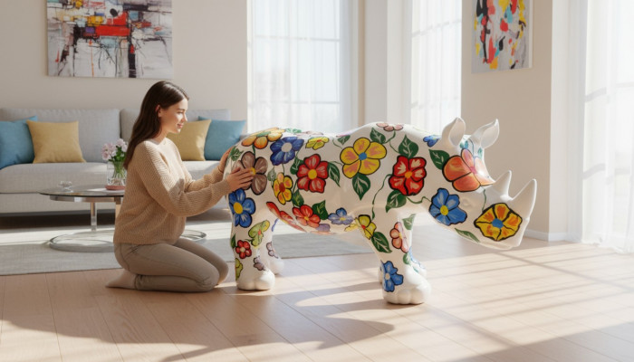 Design rhinoceros figure statue sculpture figures sculptures decoration decor 3096 new