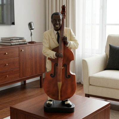 Design Double Bass Figure Statue Sculpture Figures Sculptures Decoration 4021 New