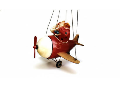 Design Clown on Airplane Figure Statue Sculpture Figures Sculptures Decoration P5019