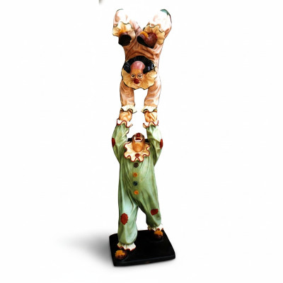 Design Clown-Acrobat Figurine Statue Sculpture Figuren Sculptures Decoration 5020