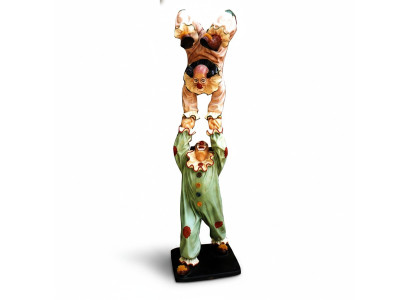 Design Clown-Acrobat Figurine Statue Sculpture Figuren Sculptures Decoration 5020