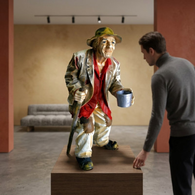 Design Beggar Figure Statue Sculpture Figures Sculptures Decoration Decor 5623 New