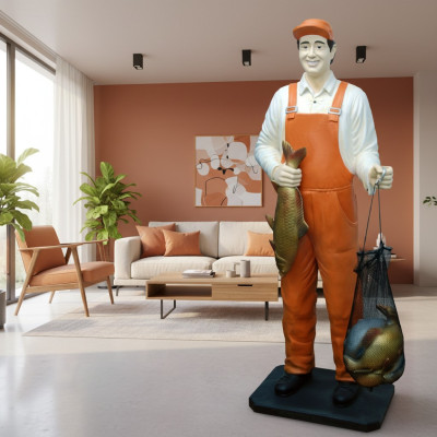 Design Fisher Figure Statue Sculpture Figures Sculptures Decoration Decor 5661 New
