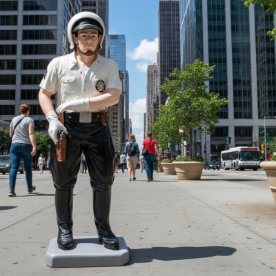 USA Highway Police Officer Figure Statue Sculpture Figures Sculptures Decoration Decor