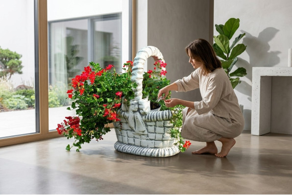 Figure flower pot plant container decoration white figure flower pots garden