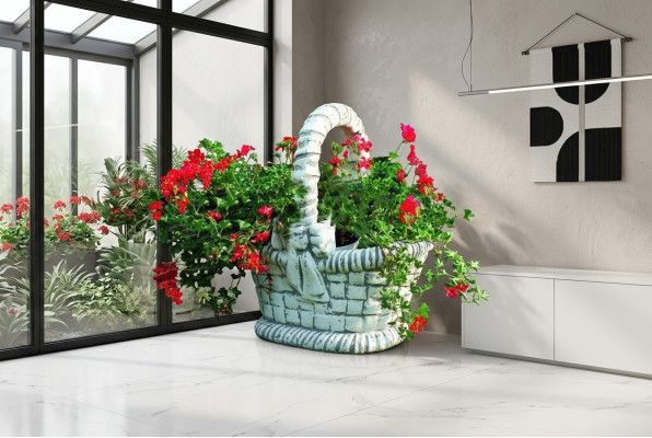 Figure flower pot plant container decoration white figure flower pots garden