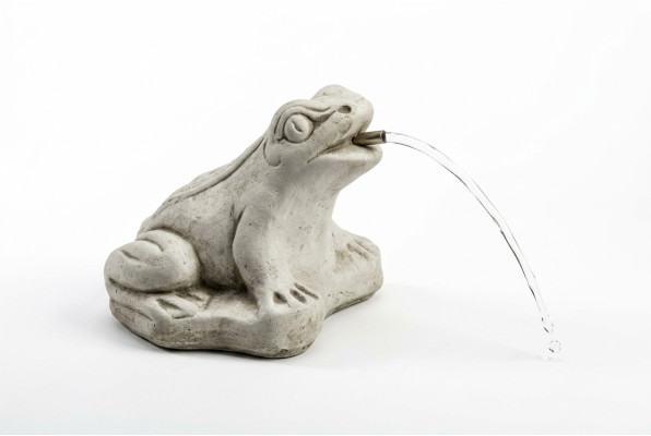 Garden figure "Frog Fountain" 20cm pond figure human stone casting