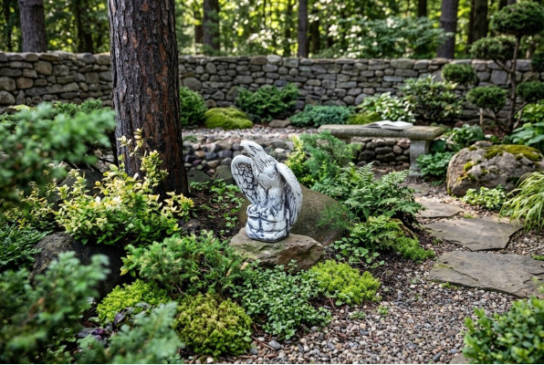 Garden decoration eagle terrace stone figurines figure statue sculpture