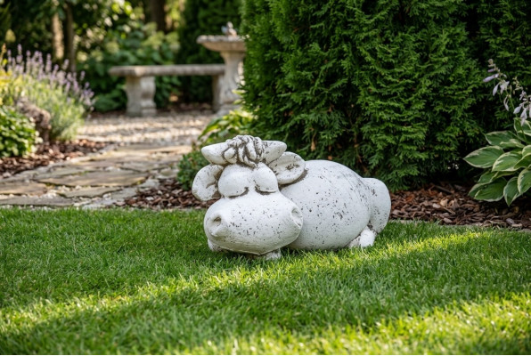 Garden decoration hippo terrace stone figures figure decor statue