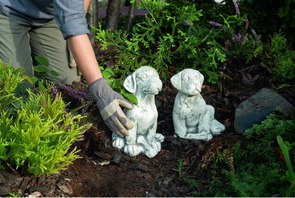 Garden decoration dog terrace stone figures figurine decor statue