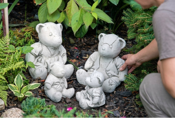 Garden decoration bear terrace stone sculpture statue decor
