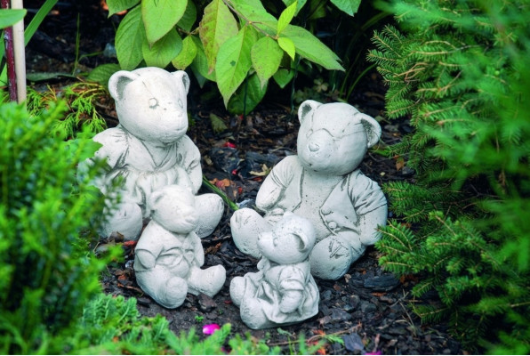 Garden decoration bear terrace stone sculpture statue decor