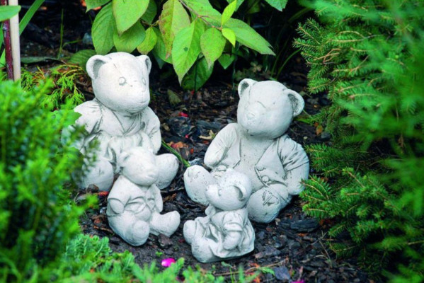 Garden decoration bear terrace stone figures figurine decorative nature statue