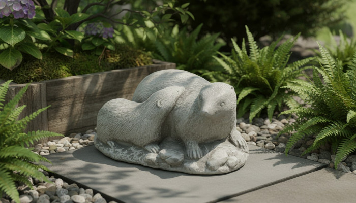 Garden decoration ferret terrace stone figures figure white natural statue