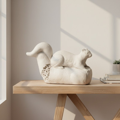 Garden decoration squirrel terrace decor stone figures statue