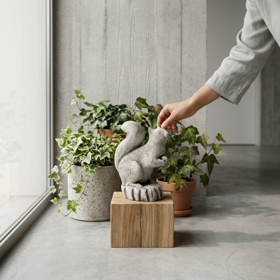 Garden Decoration Squirrel Decoration Terrace Stone Figures Figurine Statue