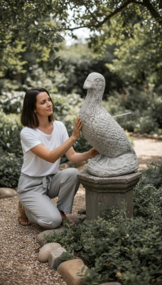 Garden decoration duck terrace stone figures figure statue decor sculpture
