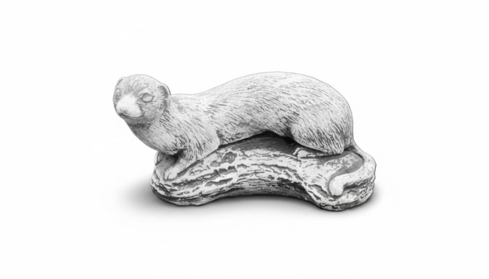 Garden Decoration Ferret Terrace Stone Figures White Figure Nature Statue