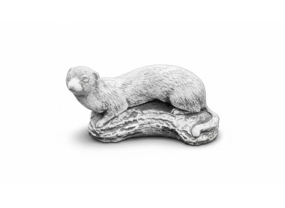 Garden Decoration Ferret Terrace Stone Figures White Figure Nature Statue