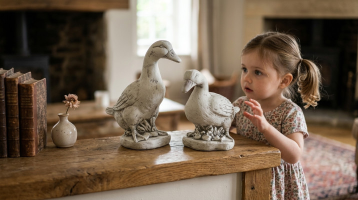 Garden Decoration Duck Terrace Stone Figures Decor Figure Statue Sculpture