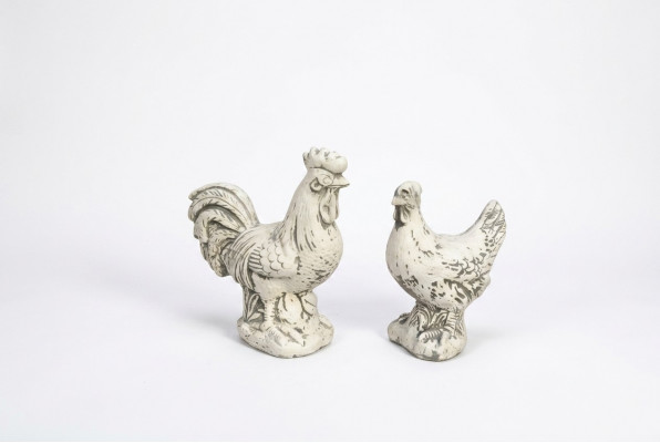 Garden decoration chicken terrace stone figures figurine decorative white statue