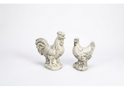 Garden decoration chicken terrace stone figures figurine decorative white statue
