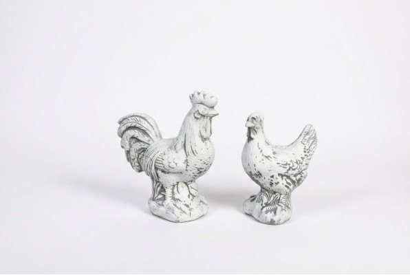 Garden decoration chicken terrace stone figure figurine white decorative statue