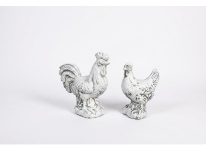 Garden decoration chicken terrace stone figure figurine white decorative statue