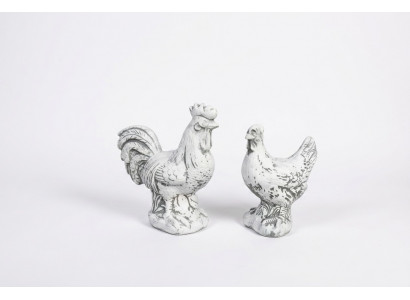 Garden decoration chicken terrace stone figure figurine white decorative statue