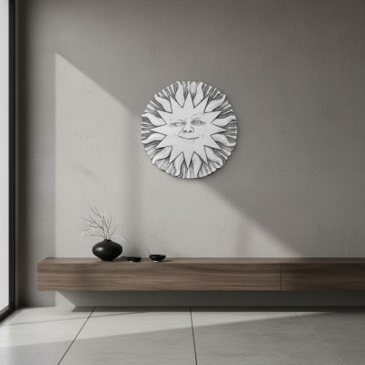 Wall relief stone slab picture sun antique style relief stone casting wall