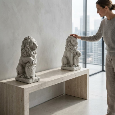 Lion garden figure patio garden sculpture decorative figures sculptures