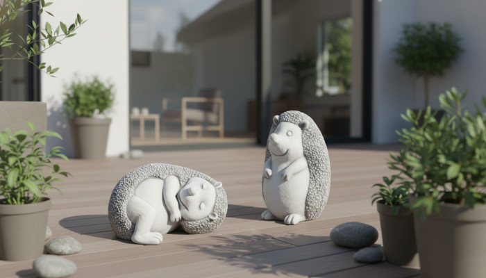 Garden decoration hedgehog terrace cartoon stone figures figure deco statue