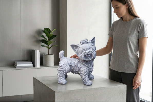 Garden decoration dog white terrace stone figures decorative statue figurine