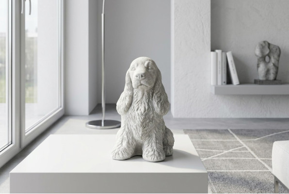 Garden decoration white dog terrace stone figure figures decorative statue