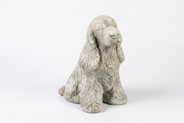 Garden decoration white dog terrace stone figure figures decorative statue